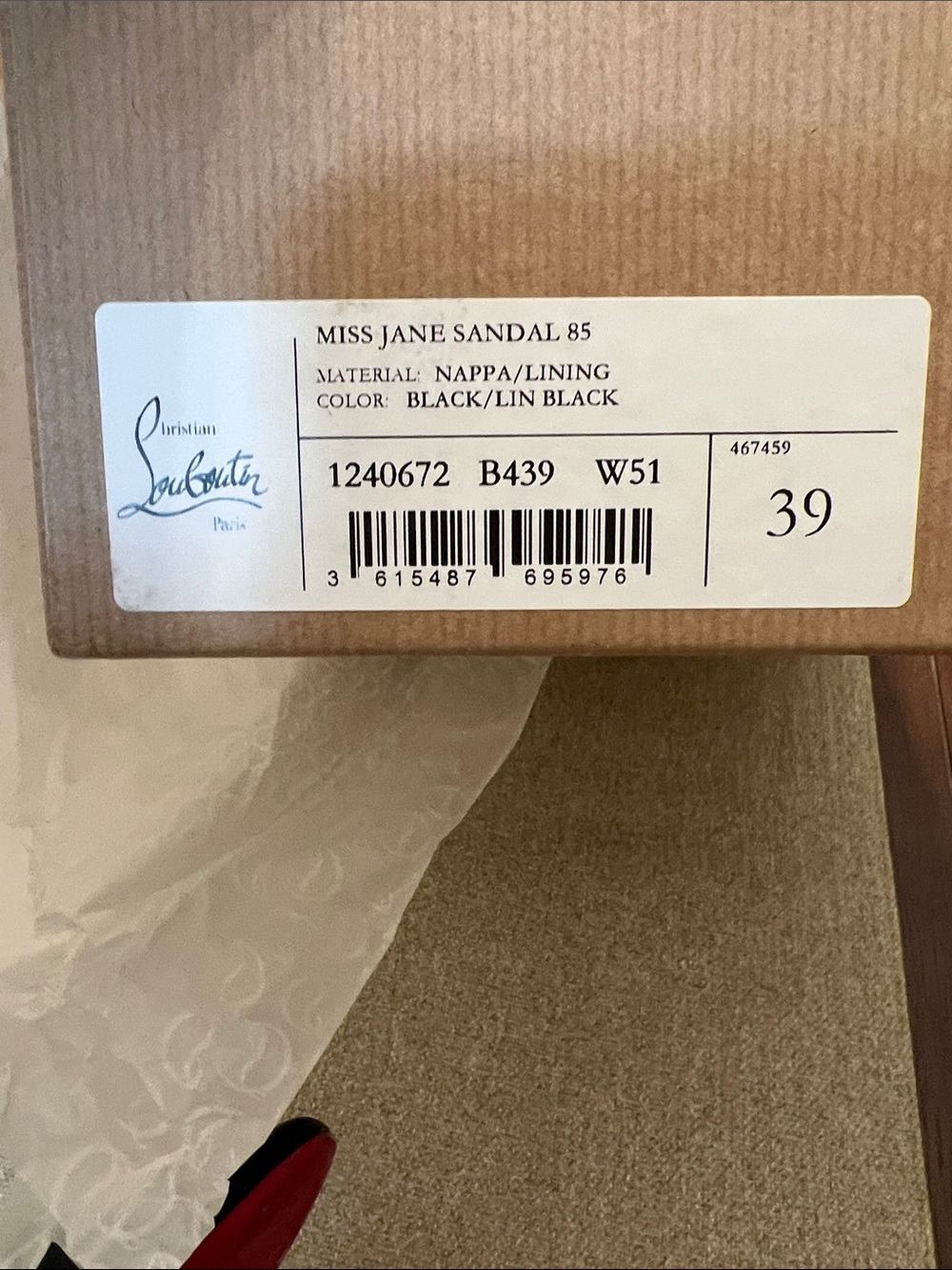 ❤️ Christian Louboutin Miss Jane Sandal Black Leather Ankle-Strap Sandals - Picture 10 of 10